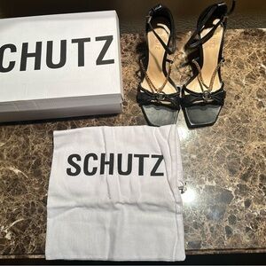SCHUTZ Black Strappy Sandals